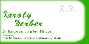 karoly werber business card